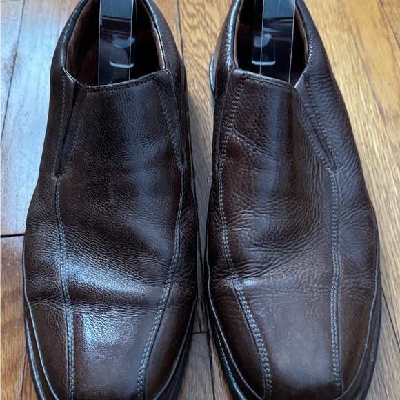 Sandro Comfort Gel Men\'s Brown Leather Slip-On dress Shoes loafers, size 11D